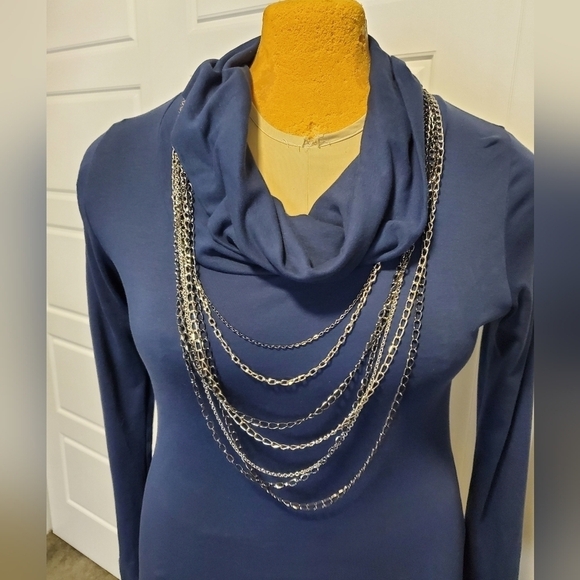 JENNY BIRD MULTI-STRAND CHAIN NECKLACE SILVER GUNMETAL FASHION JEWELRY WOMEN - Picture 1 of 16